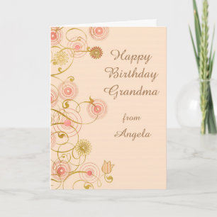 Whimsical Flower Grandmother Birthday Card