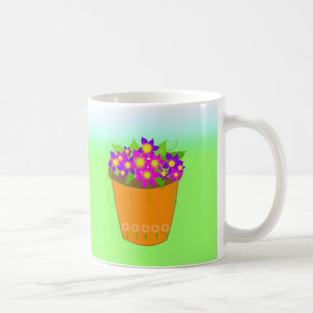Whimsical Flower Pot Coffee Mug (Right)