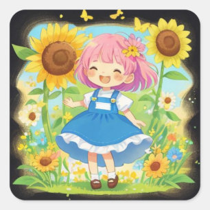 Whimsical Flower Stickers for Kids