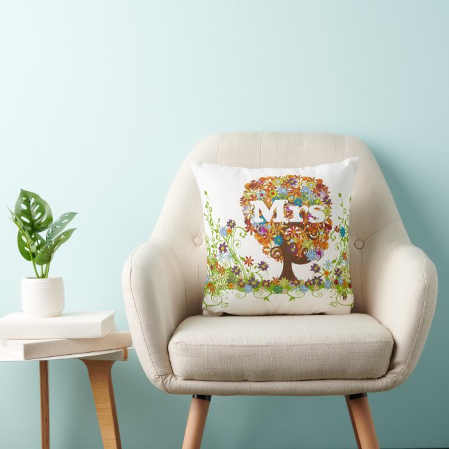 Whimsical Flower Tree Wedding Cushion (Chair)
