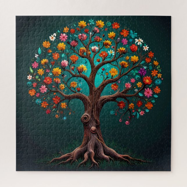 Whimsical flowering bloom Tree Jigsaw Puzzle (Vertical)