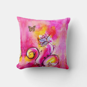 WHIMSICAL FLOWERS AND BUTTERFLIES CUSHION