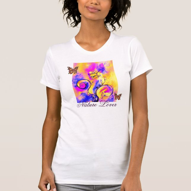 WHIMSICAL FLOWERS  AND BUTTERFLIES NATURE LOVER T-Shirt (Front)