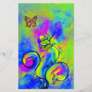 WHIMSICAL FLOWERS AND BUTTERFLIES STATIONERY