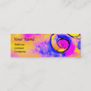 WHIMSICAL FLOWERS AND GOLD  BUTTERFLY MONOGRAM MINI BUSINESS CARD
