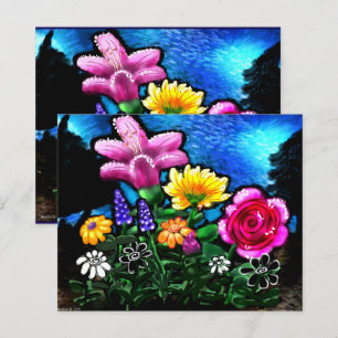 Whimsical Flowers Grape Hyacinth Scrapbook Paper