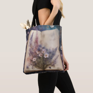Whimsical Flowers growing from a book Tote Bag