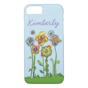 Whimsical Flowers l Personalise + DIY background iPhone 8/7 Case