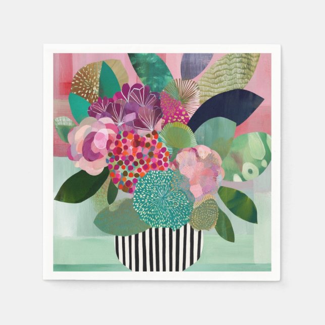 Whimsical flowers napkin (Front)