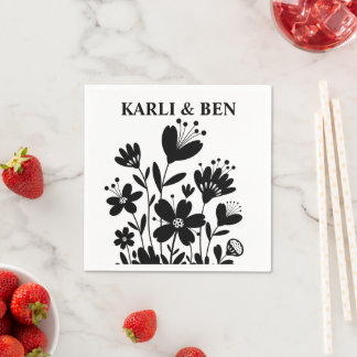 Whimsical Flowers Napkin