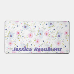 Whimsical Flowers Personalised Desk Mat