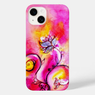 WHIMSICAL FLOWERS,Pink Yellow Purple Floral Swirls Case-Mate iPhone 14 Case