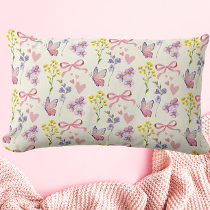 Whimsical Flowers Throw Pillow