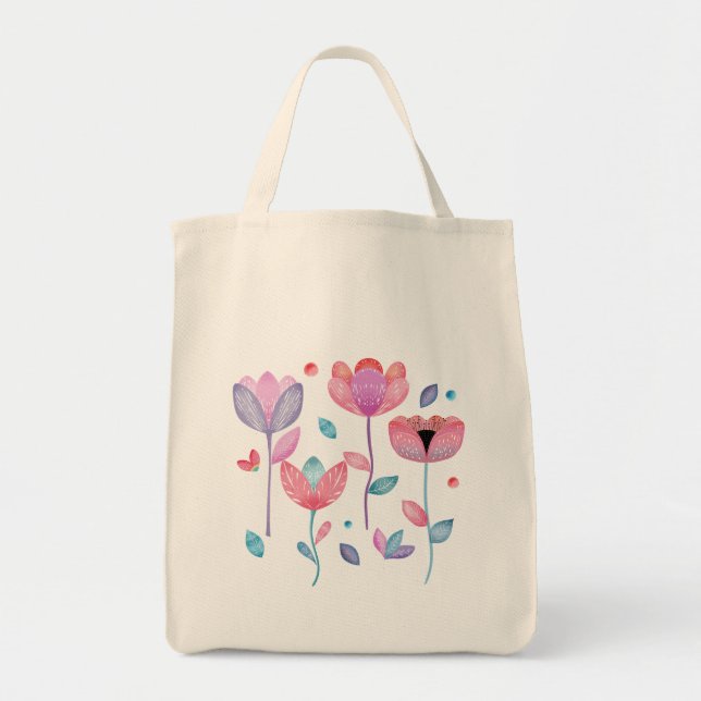 Whimsical Flowers  Tote Bag (Front)