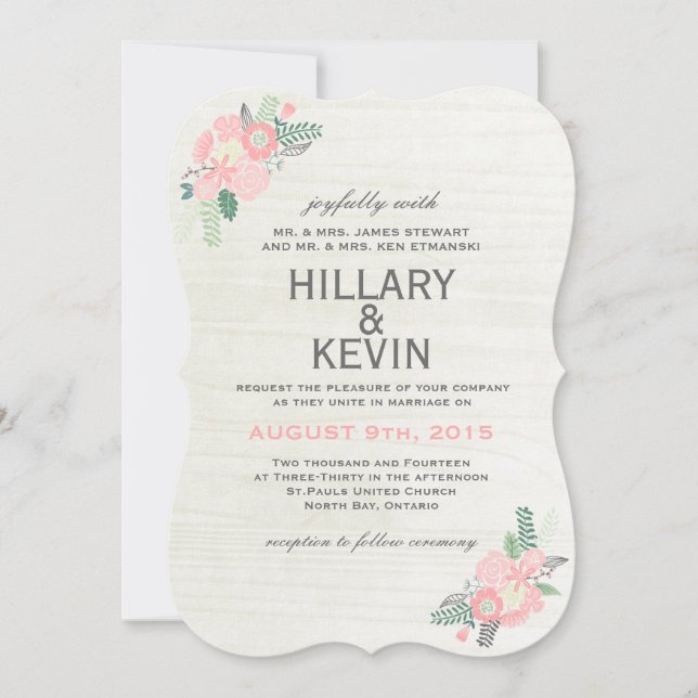 Whimsical Flowers - Wedding Invitation (Front)