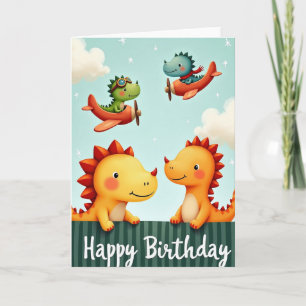 Whimsical Flying Birthday Card