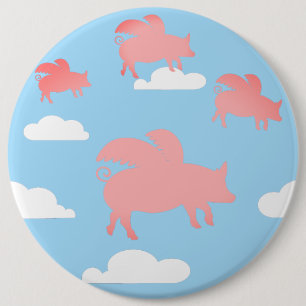 Whimsical Flying Pigs 6 Cm Round Badge
