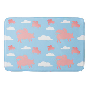 Whimsical Flying Pigs Bath Mat