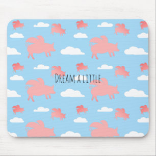 Whimsical Flying Pigs Mouse Pad