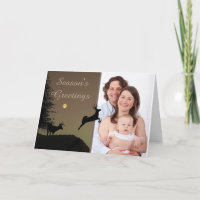 Whimsical Flying Reindeer Silhouette Custom Photo