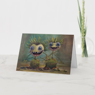 Whimsical Foil Folded Greeting Card,Colour: Silver