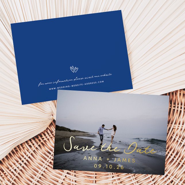 Whimsical Foil Photo Save The Date Announcement (Creator Uploaded)