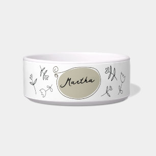 Whimsical Folk Art Design Pet Bowl