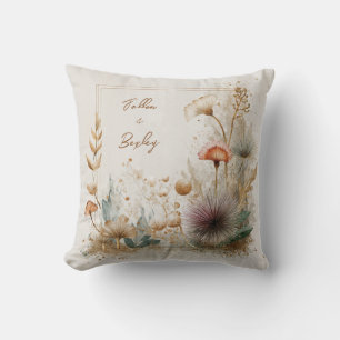 Whimsical Folk Art Floral Wedding  Cushion