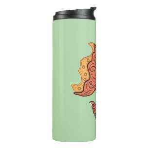 Whimsical Folk Art Goldfish Boho Swirl Fantasy Thermal Tumbler