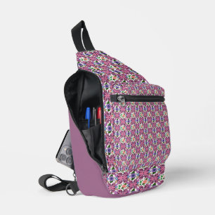 Whimsical Folk Bird Floral Pattern Sling Bag