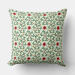 Whimsical Folk Floral Butterfly Pattern  Cushion