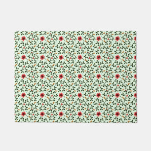 Whimsical Folk Floral Butterfly Pattern Doormat