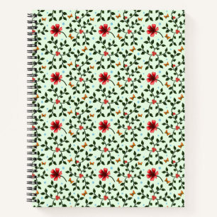 Whimsical Folk Floral Butterfly Pattern Notebook