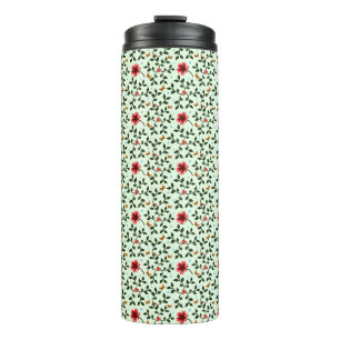 Whimsical Folk Floral Butterfly Pattern  Thermal Tumbler