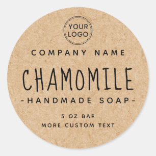 Whimsical font Kraft paper look product label