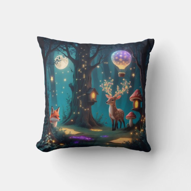Whimsical Forest Adventure Pillow Cover (Front)