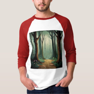 Whimsical Forest and Hidden Fairy Door -Nature Art T-Shirt