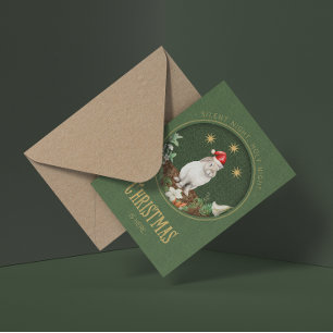 Whimsical Forest animals Christmas  Foil Greeting Card