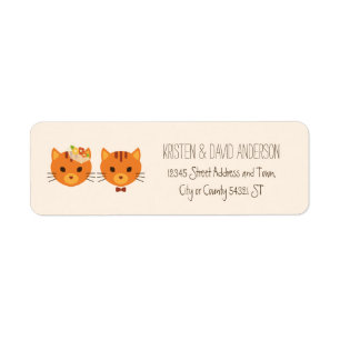 Whimsical Forest Cats (Cream) Wedding Return Address Label