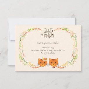 Whimsical Forest Cats (Cream) Wedding RSVP Card