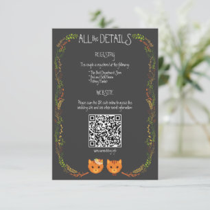 Whimsical Forest Cats Rustic Wedding Enclosure Card