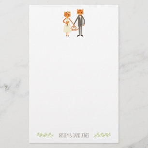 Whimsical Forest Cats Wedding Personalised Stationery