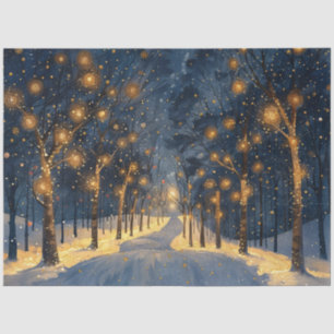 Whimsical Forest During Winter Decoupage Tissue Paper