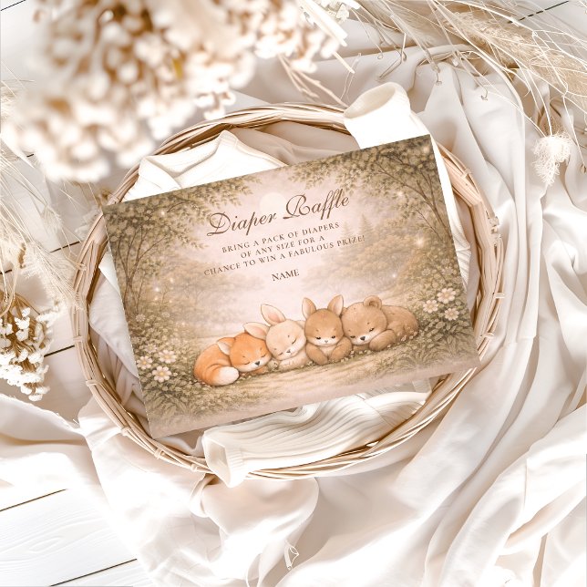 Whimsical Forest Friends Diapper Raffle  Enclosure Card (Creator Uploaded)