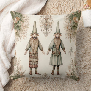 Whimsical Forest Gnomes & Botanical (1) Cushion