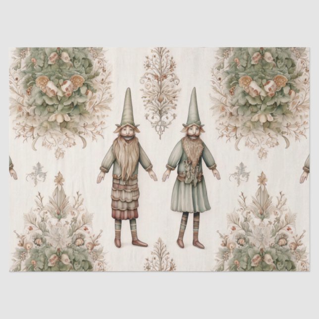Whimsical Forest Gnomes & Botanical (1) Tissue Paper (Front)