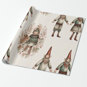 Whimsical Forest Gnomes & Botanical (2) Wrapping Paper