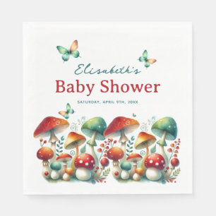 Whimsical Forest Mushroom Baby Shower  Napkin