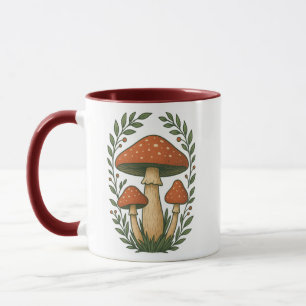 Whimsical Forest Mushroom Illustration Mug