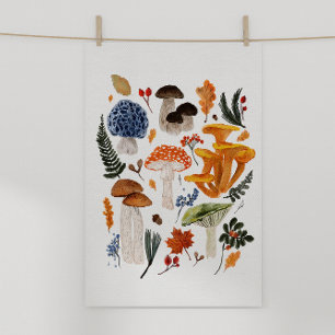 Whimsical Forest Mushrooms Watercolor illustration Poster